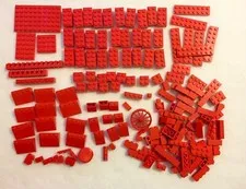 VINTAGE LEGO BRICKS LOT RED Legos Building Bricks Misc Parts Pieces