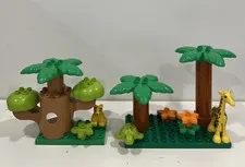 LEGO DUPLO Forest Playset with animals: Turtle, Baby Lion, Giraffe, Trees