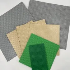 LEGO 7 Baseplate Lot - 2 Gray 48x48, 3 Sand 32x32, 1 Green 32x32, 1 Green 16x32