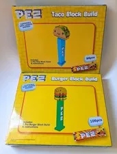 NEW Sealed PEZ Block Building Hamburger Taco Compatible With Other Blocks