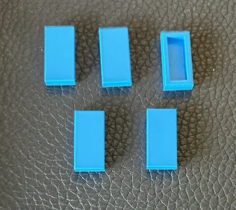 Lego Lot 5 Dark Azure Tile Flat Smooth 1 x 2 Stud Pieces 3069