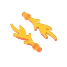 2x LEGO Flame 4x1 Transparent Orange Ring Dragon Tongue 6167741 6126b