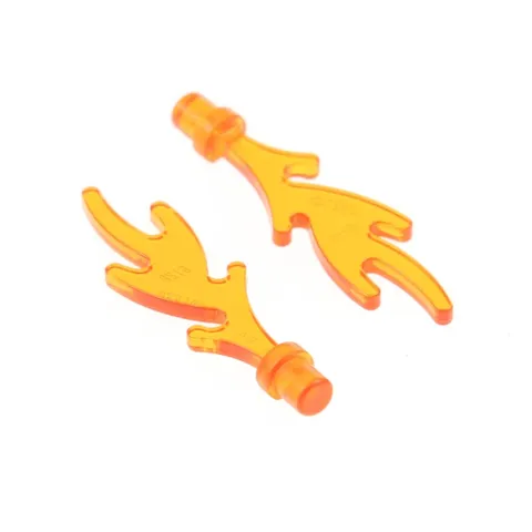 2x LEGO Flame 4x1 Transparent Orange Ring Dragon Tongue 6167741 6126b