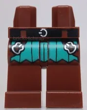 Lego Hips and Legs Black Belt Silver Buckle Dark Turquoise Surcoat Straps