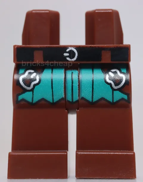 Lego Hips and Legs Black Belt Silver Buckle Dark Turquoise Surcoat Straps