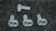 (4) Light Gray "+" Axle Locking Rod w/ Oval Top Bricks ~ Technic ~ Lego ~ NEW