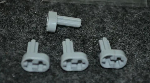 (4) Light Gray "+" Axle Locking Rod w/ Oval Top Bricks ~ Technic ~ Lego ~ NEW