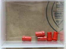 LEGO Parts - Red Technic, Pin 1/2 with Friction Ridges - No 89678 - QTY 5