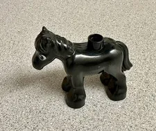 Lego Duplo BLACK HORSE BABY FOAL PONY Animal Zoo Barn Farmer Farm House