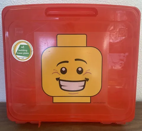 LEGO RED PROJECT LEGO & MINI FIGURE STORAGE CASE Large 13" X 12" Hard Case