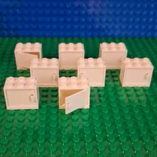 LEGO 2x3x2 Container In White With White Door. Lot Of 8