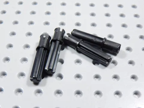LEGO Lot of 4 Black Technic 3L Axle Pin w/ Friction Ridge BH