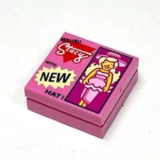 LEGO Simpsons Series 2 Malibu Stacy With New Hat Tile 2x2 Dark Pink 3068pb0928
