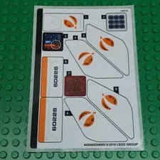 LEGO Sticker Sheet for Set 60226 Mars Research Shuttle New Authentic Decals
