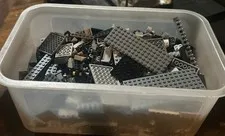 3+ Lbs Assorted Grays & Black LEGO Mixed Random Pieces, Commons & Specialities