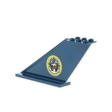1x LEGO Tail Fin 12x2x5 Dark Blue Sticker Double-Sided Deep Sea Logo 87614pb018