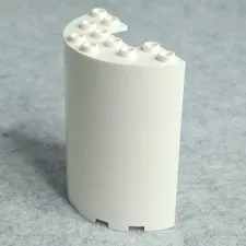 LEGO 87926 Cylinder Half 3 x 6 x 6 with 1 x 2 Cutout White x1