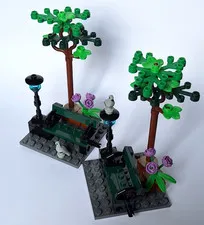 LEGO park bench & tree with pigeon 40221 42693 42671 41757 removed from 76350