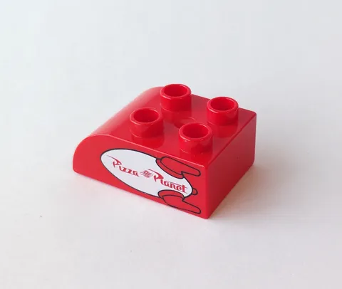 Lego DUPLO Red 2x3 Sloped Curved Brick w/Sign for Set 5658 Pizza Planet Truck