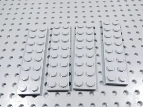LEGO Lot of 4 Light Bluish Gray 2x8 Plates BC