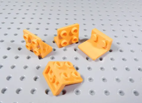 LEGO Lot of 4 Orange 1x2-2x2 Inverted Brackets BA
