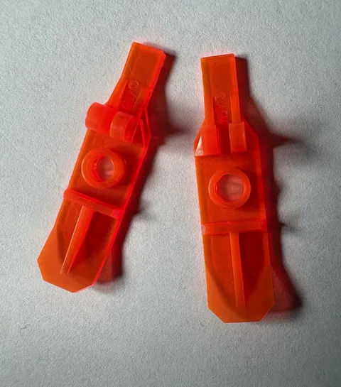 Vintage LEGO 6120 Trans-Neon Orange Skis w/ Hinge Pair 1990s Space