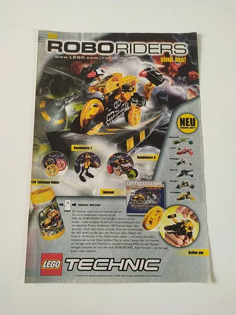 Rare Advertising Flyer Advertising Sheet LEGO Technic Roboriders 2000