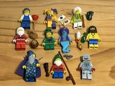 Lego Minifigure Lot Of 10: Gnome, Robot, Wizard, Leprechaun, Genie, Jester ++