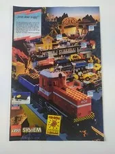 Rare Advertising Flyer Promo Sheet LEGO City City Train 4563 4558 4551 4554 1992 #2