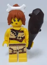 Lego Cave Woman Collectible Minifigure With Bone In Hair And Club