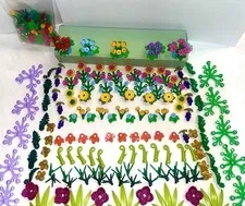 LEGO 150 +pc Colorful Flower with Extra Leaves lot