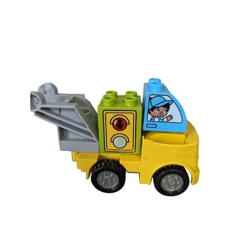 LEGO Duplo Tow Truck Yellow Vehicle with Hook and Traffic Light Brick