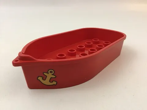 Lego Duplo Red Boat Canoe Dingy Water Craft Fun Play Piece Replacement Anchor