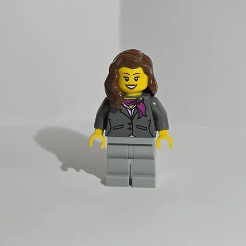 LEGO® Minifig cty0370 - Dark Bluish Gray Jacket with Magenta Scarf