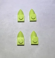 Lego Lot Of 4 Spring Yellowish Green 1x1 Plate With Tooth Teeth New Part Spike