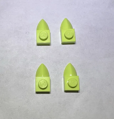 Lego Lot Of 4 Spring Yellowish Green 1x1 Plate With Tooth Teeth New Part Spike