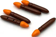Lego 5 New Reddish Brown Minifigure Utensil Paint Brushes w/ Molded Orange Parts