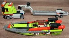 LEGO City Xtreme Race Boat Transporter 60254, with Boat, Trailer, Truck, Manuals