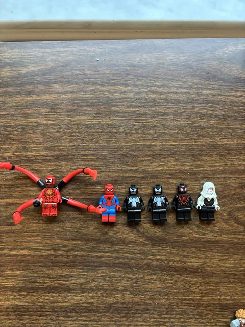 LEGO Marvel Spider-Man Minifigure Lot (6 pcs) w/ Accessories, Plastic Figures