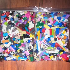 LEGO Bulk Lot Mixed Bricks & Pieces Parts Multicolor Assorted Bag 2 pounds