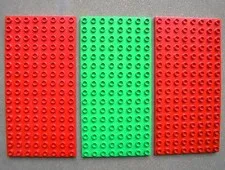 LEGO DUPLO #61310 Baseplate Lot 8 x 16 peg base plate - red & bright green