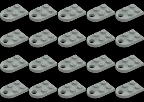 20 PCS NEW LEGO 3176 Plate, Modified 3 x 2 with Hole Light Gray