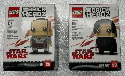 REY AND KYLO REN LEGO BRICKHEADZ (41602 AND 41603) - STAR WARS - NEW and SEALED