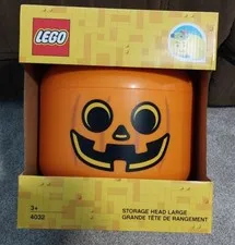 New! Lego Jack O Lantern Large Storage Head