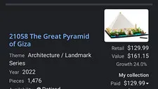 LEGO Architecture The Great Pyramid of Giza Set 21058 1476pcs 2022