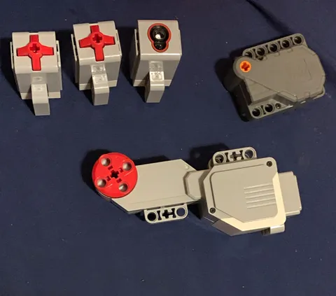 LEGO Technic Parts Lot Gray Red Black White Plastic Components