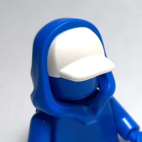 Lego - Minifigure Headgear - White Hat, Blue Hoodie / Hood