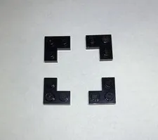 Lego Lot Of 4 Black Corner Plates Plate 1x2x2 New City Part