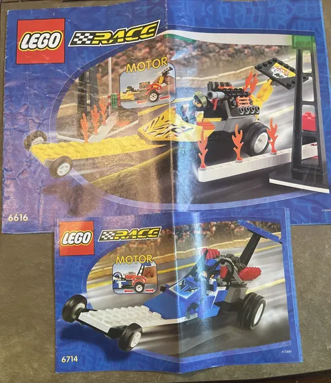 2 LEGO Booklet Instruction MANUALS ONLY 6616 & 6714 Race Motor Rocket Dragster