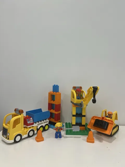 LEGO DUPLO: Big Construction Site (10813) Custom Set: Crane, Dump truck